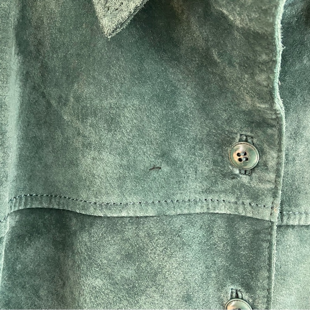 Pendleton Petite Dark Teal Leather Button Up Jack… - image 6